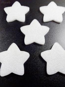 5 weiße Schaumstoff Sterne